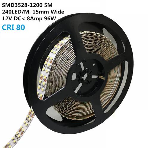 (image for) 12V Dimmable SMD3528-1200 Double Row Flexible LED Strips 240 LEDs 1200lm Per Meter 15mm Width